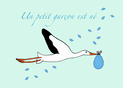 Cigogne joyeuse pour un petit gar&ccedil;on